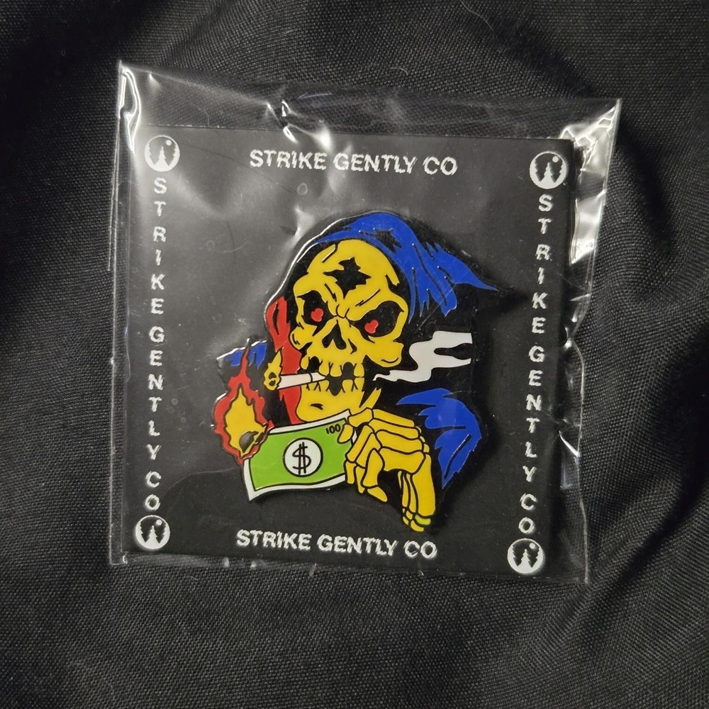 Strike Gently Co Skull Enamel Pin